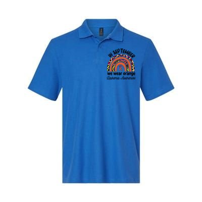 Leukemia Awareness Month Gift Rainbow We Wear Orange Meaningful Gift Softstyle Adult Sport Polo