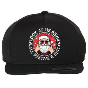 Look At Me Being All Festive And Shit Funny Christmas Wool Snapback Cap