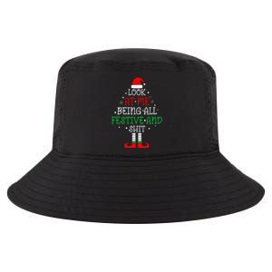 Look at Me Being All Festive and Shits Funny Christmas Santa Cool Comfort Performance Bucket Hat