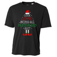 Look at Me Being All Festive and Shits Funny Christmas Santa Cooling Performance Crew T-Shirt