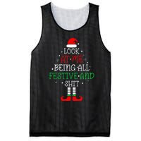 Look at Me Being All Festive and Shits Funny Christmas Santa Mesh Reversible Basketball Jersey Tank