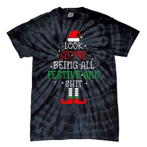 Look at Me Being All Festive and Shits Funny Christmas Santa Tie-Dye T-Shirt