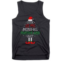 Look at Me Being All Festive and Shits Funny Christmas Santa Tank Top