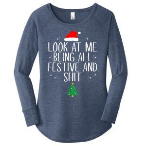 Look At Me. Being All Festive And Shit Women's Perfect Tri Tunic Long Sleeve Shirt