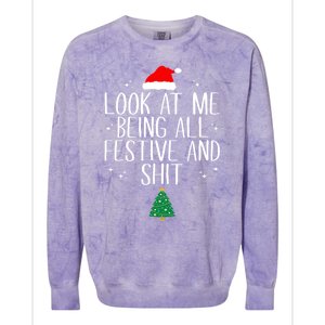 Look At Me Being All Festive And Shit Funny Christmas Gift Colorblast Crewneck Sweatshirt