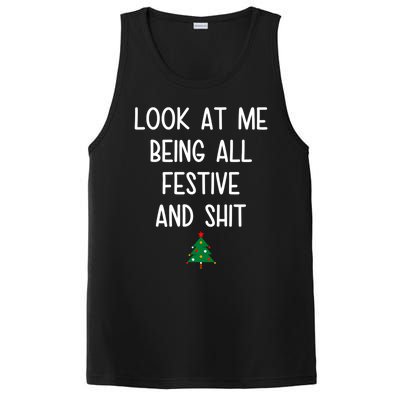 Look At Me Being All Festive And Shit Funny Christmas Tree PosiCharge Competitor Tank