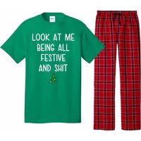 Look At Me Being All Festive And Shit Funny Christmas Tree Pajama Set