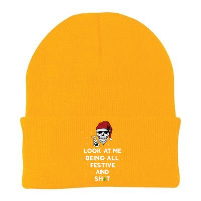 Look At Me Being All Festive And Shits Humorous Xmas 2024 Knit Cap Winter Beanie