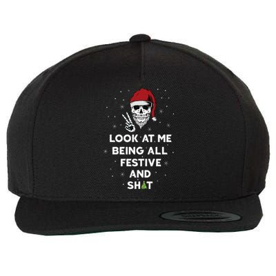 Look At Me Being All Festive And Shits Humorous Xmas 2024 Wool Snapback Cap