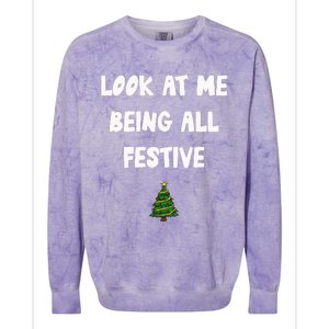 Look At Me Being All Festive Colorblast Crewneck Sweatshirt