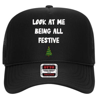 Look At Me Being All Festive High Crown Mesh Back Trucker Hat