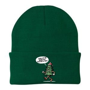 Look At Me Being All Festive Funny Christmas Xmas Quote Knit Cap Winter Beanie