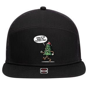 Look At Me Being All Festive Funny Christmas Xmas Quote 7 Panel Mesh Trucker Snapback Hat