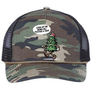 Look At Me Being All Festive Funny Christmas Xmas Quote Retro Rope Trucker Hat Cap