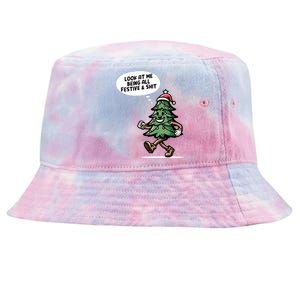 Look At Me Being All Festive Funny Christmas Xmas Quote Tie-Dyed Bucket Hat