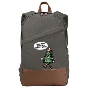 Look At Me Being All Festive Funny Christmas Xmas Quote Cotton Canvas Backpack