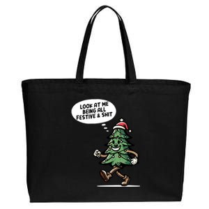 Look At Me Being All Festive Funny Christmas Xmas Quote Cotton Canvas Jumbo Tote