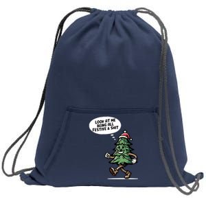 Look At Me Being All Festive Funny Christmas Xmas Quote Sweatshirt Cinch Pack Bag