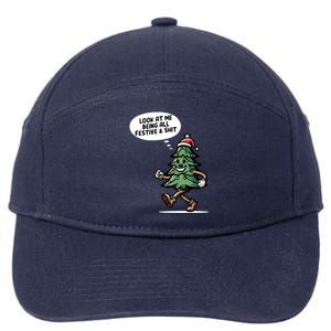 Look At Me Being All Festive Funny Christmas Xmas Quote 7-Panel Snapback Hat