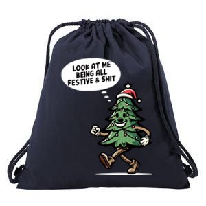 Look At Me Being All Festive Funny Christmas Xmas Quote Drawstring Bag