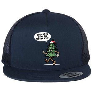 Look At Me Being All Festive Funny Christmas Xmas Quote Flat Bill Trucker Hat