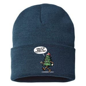 Look At Me Being All Festive Funny Christmas Xmas Quote Sustainable Knit Beanie