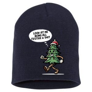 Look At Me Being All Festive Funny Christmas Xmas Quote Short Acrylic Beanie