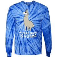 Llamas Are My Spirit Animals Alpaca Llama Funny Gift Tie-Dye Long Sleeve Shirt