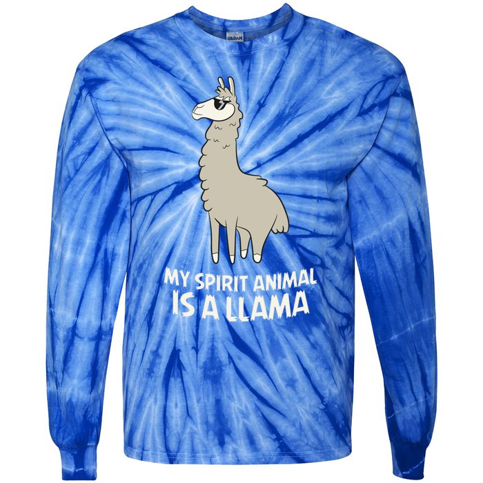 Llamas Are My Spirit Animals Alpaca Llama Funny Gift Tie-Dye Long Sleeve Shirt