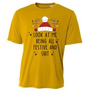 Look At Me Being All Festive Humor Christmas Cooling Performance Crew T-Shirt