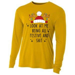 Look At Me Being All Festive Humor Christmas Cooling Performance Long Sleeve Crew