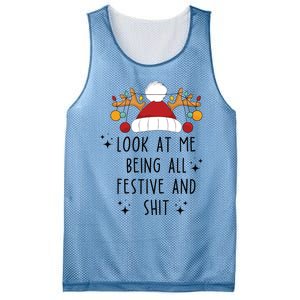 Look At Me Being All Festive Humor Christmas Mesh Reversible Basketball Jersey Tank