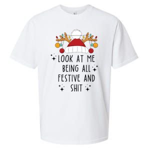 Look At Me Being All Festive Humor Christmas Sueded Cloud Jersey T-Shirt