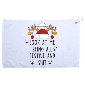 Look At Me Being All Festive Humor Christmas Grommeted Golf Towel