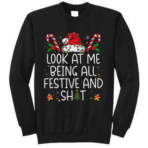 Look At Me Being All Festive And Shit Funny Christmas Tree Gift Sweatshirt