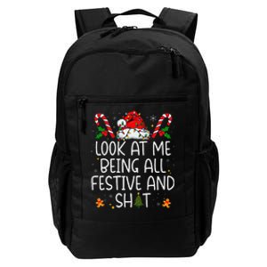 Look At Me Being All Festive And Shit Funny Christmas Tree Gift Daily Commute Backpack