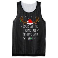 Look At Me Being All Festive And Shit Funny Christmas Tree Mesh Reversible Basketball Jersey Tank