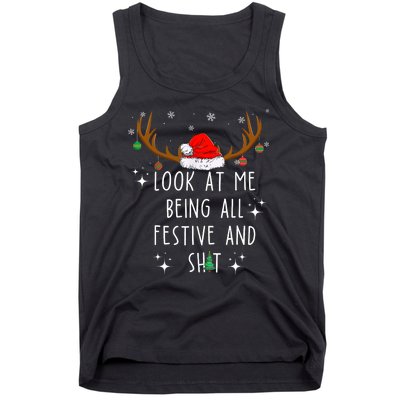 Look At Me Being All Festive And Shit Funny Christmas Tree Tank Top