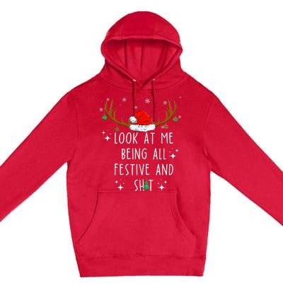 Look At Me Being All Festive And Shit Funny Christmas Tree Premium Pullover Hoodie