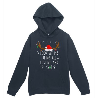 Look At Me Being All Festive And Shit Funny Christmas Tree Urban Pullover Hoodie