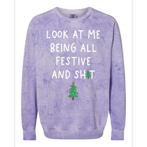 Look At Me Being All Festive Colorblast Crewneck Sweatshirt