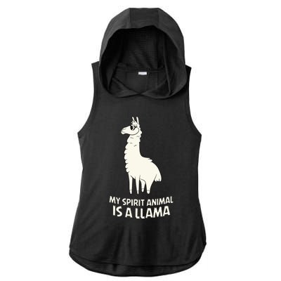 LLamas Are My Spirit Animals Alpaca Llama Ladies PosiCharge Tri-Blend Wicking Draft Hoodie Tank