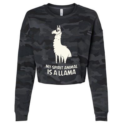 LLamas Are My Spirit Animals Alpaca Llama Cropped Pullover Crew