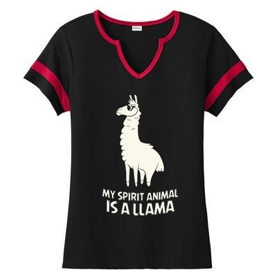 LLamas Are My Spirit Animals Alpaca Llama Ladies Halftime Notch Neck Tee