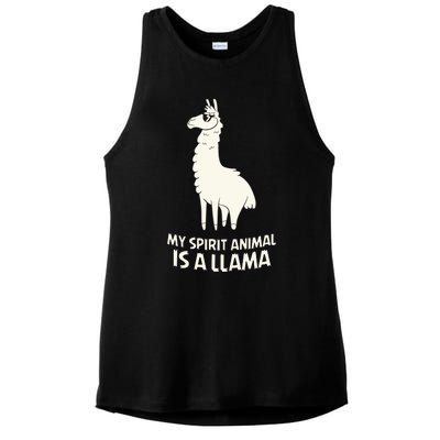 LLamas Are My Spirit Animals Alpaca Llama Ladies PosiCharge Tri-Blend Wicking Tank