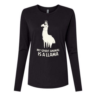 LLamas Are My Spirit Animals Alpaca Llama Womens Cotton Relaxed Long Sleeve T-Shirt