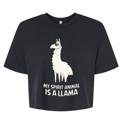 LLamas Are My Spirit Animals Alpaca Llama Bella+Canvas Jersey Crop Tee