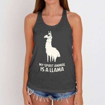 LLamas Are My Spirit Animals Alpaca Llama Women's Knotted Racerback Tank