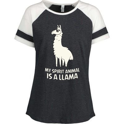 LLamas Are My Spirit Animals Alpaca Llama Enza Ladies Jersey Colorblock Tee