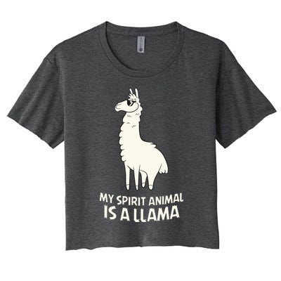 LLamas Are My Spirit Animals Alpaca Llama Women's Crop Top Tee